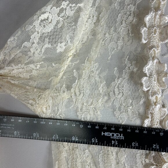 Ladies drop waist dress buttercream medium maxi lace sheer whimsy capsule fairy - Picture 10 of 13